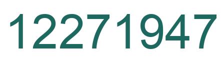 Number 12271947 green image