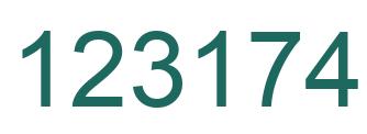 Number 123174 green image