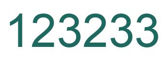 Number 123233 green image