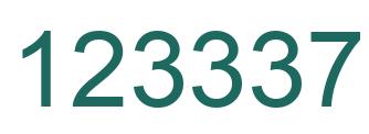 Number 123337 green image