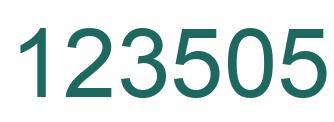Number 123505 green image