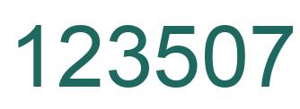 Number 123507 green image