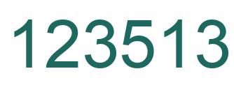Number 123513 green image