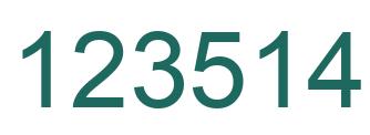 Number 123514 green image