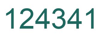 Number 124341 green image