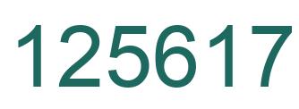 Number 125617 green image