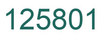 Number 125801 green image