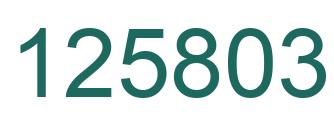 Number 125803 green image