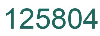 Number 125804 green image