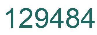 Number 129484 green image