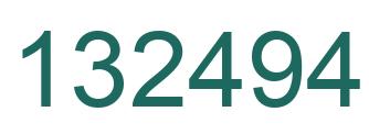 Number 132494 green image