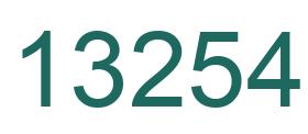 Number 13254 green image