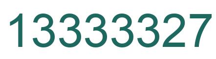 Number 13333327 green image