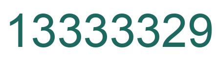 Number 13333329 green image