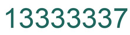 Number 13333337 green image