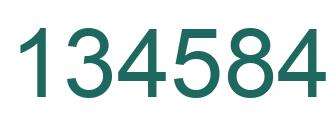 Number 134584 green image