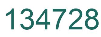 Number 134728 green image