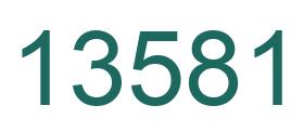 Number 13581 green image