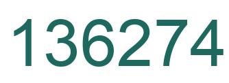 Number 136274 green image
