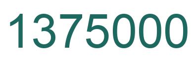 Number 1375000 green image