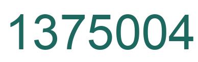 Number 1375004 green image