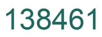Number 138461 green image