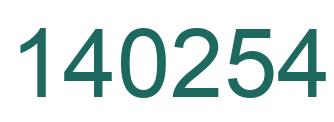 Number 140254 green image