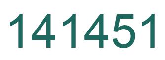 Number 141451 green image