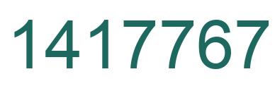 Number 1417767 green image
