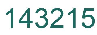 Number 143215 green image