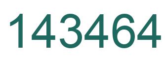 Number 143464 green image