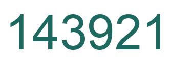 Number 143921 green image