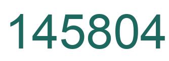 Number 145804 green image