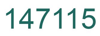 Number 147115 green image