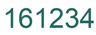 Number 161234 green image