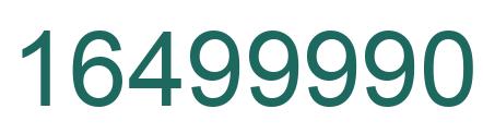 Number 16499990 green image