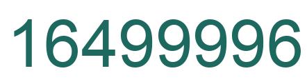 Number 16499996 green image