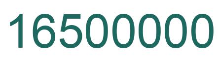 Number 16500000 green image