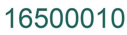 Number 16500010 green image