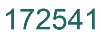 Number 172541 green image