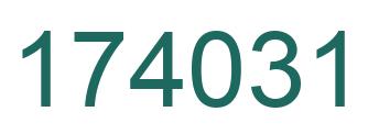 Number 174031 green image