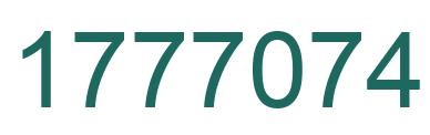 Number 1777074 green image