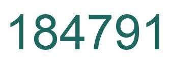 Number 184791 green image