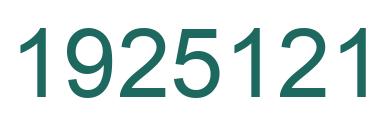 Number 1925121 green image