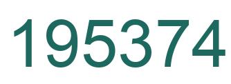Number 195374 green image