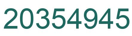 Number 20354945 green image