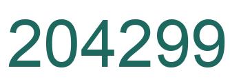 Number 204299 green image