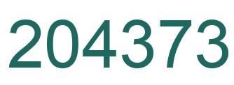 Number 204373 green image