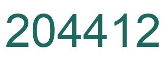 Number 204412 green image