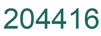 Number 204416 green image